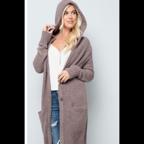 Sweet Lovely by Jen Sweaters - Sweet Lovely by Jen Long Hooded Comfy Cardigan